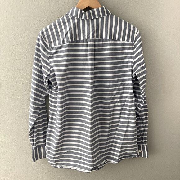Banana Republic Striped Easy Shirt - Long Sleeve - Button Front - Gray White - M - Picture 2 of 7